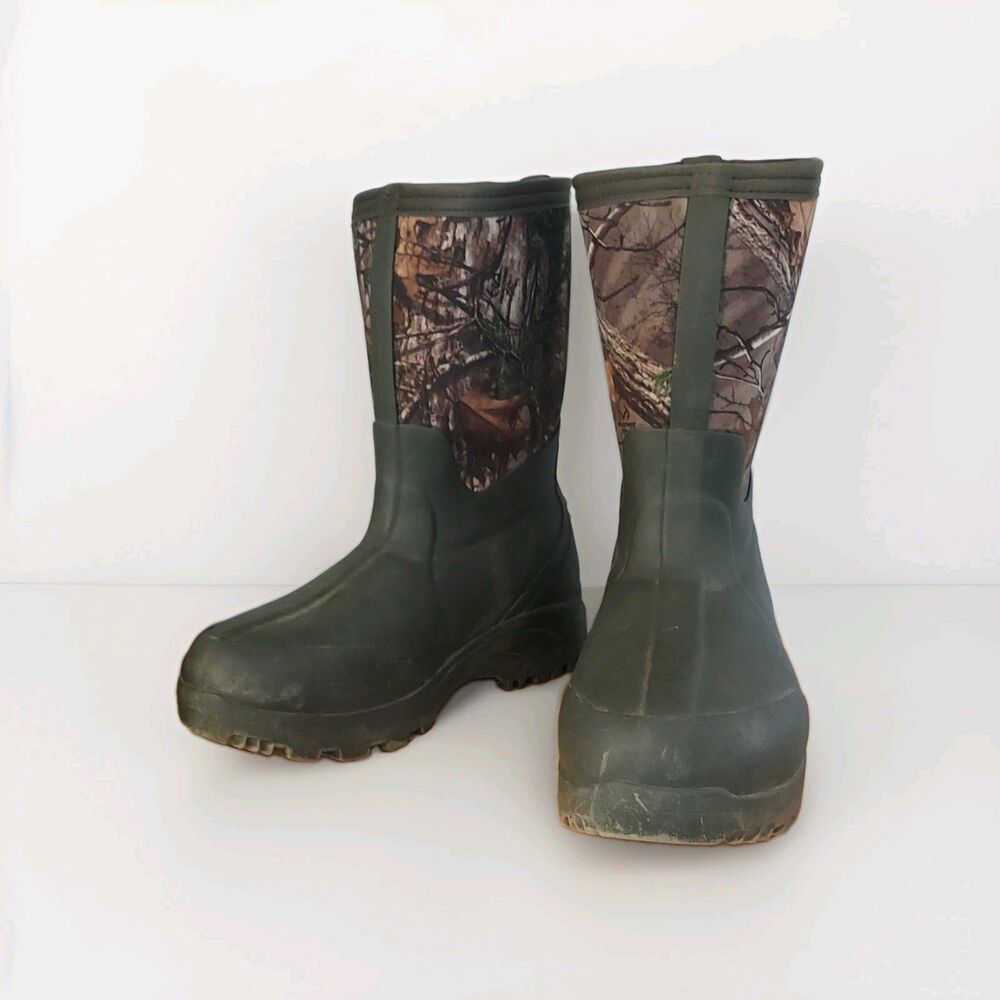 Ozark Trail Men's Waterproof Chore Hunting Boots, Brown Green & Camo, Size 6